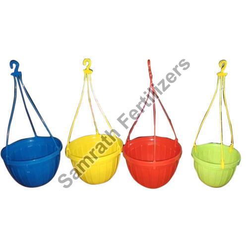 Round Hanging Plastic Flower Pot, Feature : Hard Structure, Perfect Shape, Pattern : Plain