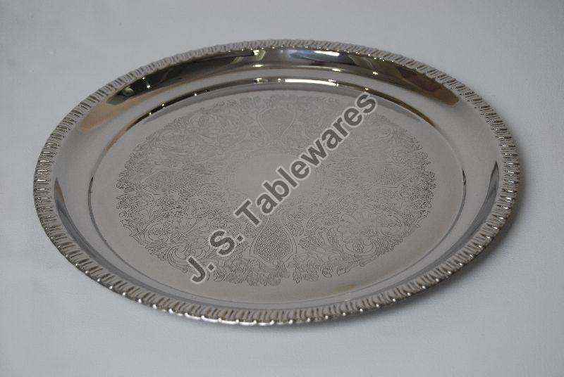 Round Stainless Steel Dinner Plate, Feature : Durable, Endurance Food Safe, Color : Grey