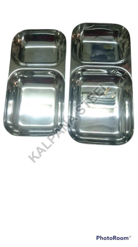 Stainless Steel 2 In 1 Compartment Dinner Plate