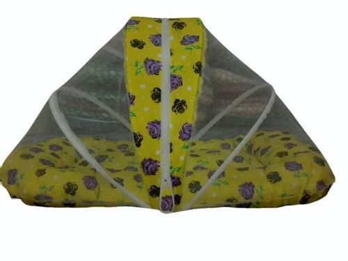 Printed Yelllow Rectangular Micro Otton Cloth Baby Bed Mosquito Net, Size : Large