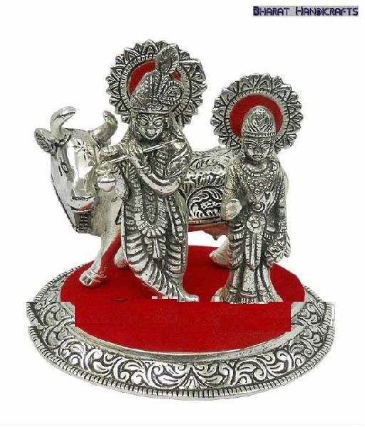 Bharat Handicrafts White Metal Flower Vase