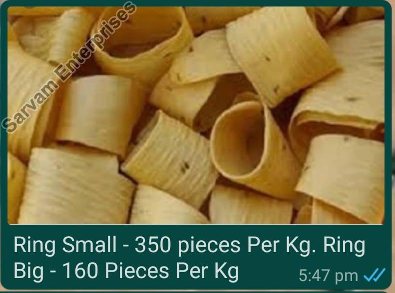 Round Ring Papad / Appalam, Feature : Delicious Taste, Easy To Digest, Taste : Salty