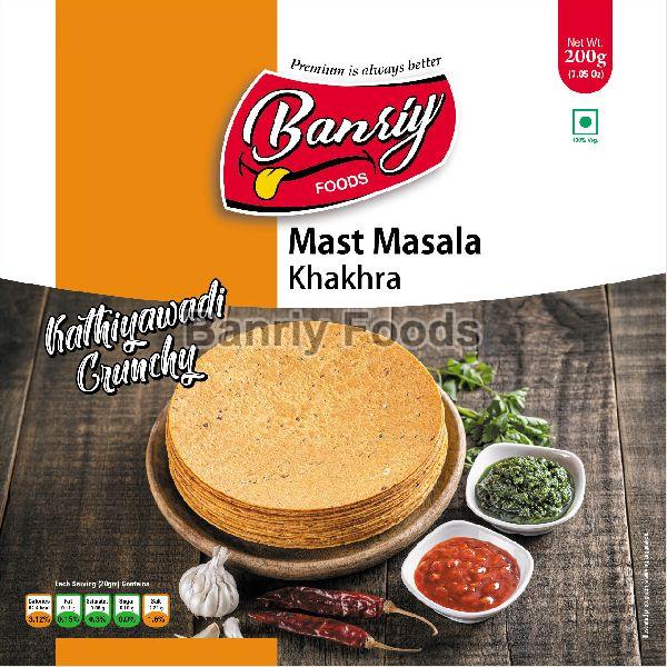 Roasted Banriy Foods Masala Khakhra, Feature : Delicious Taste, Easy To Digest, Non Harmful, Taste : Spicy