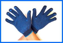 Cotton Pvc Dotted Hand Gloves, For Construction Work, Industry, Size : M
