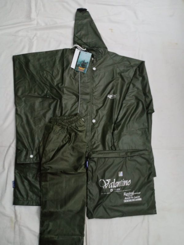 Black Nylon Rain Coat