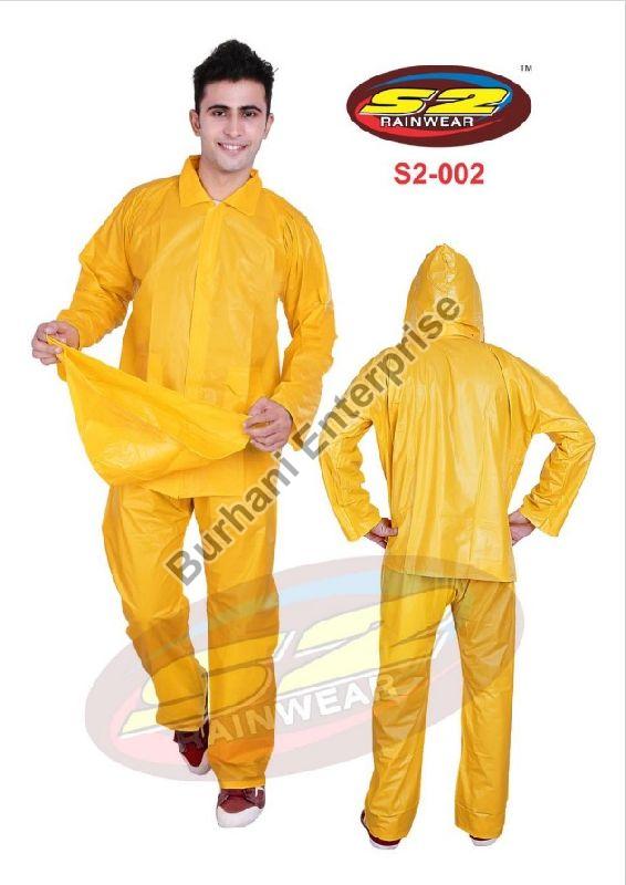S2 Rainwear Full Sleeve Yellow Pvc Raincoat