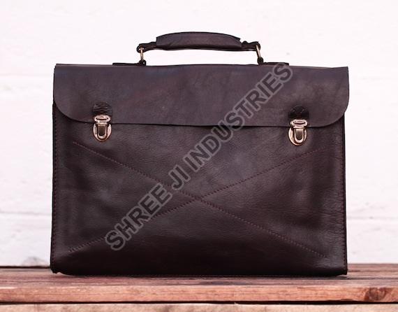 Plain Leather Document Hand Bag