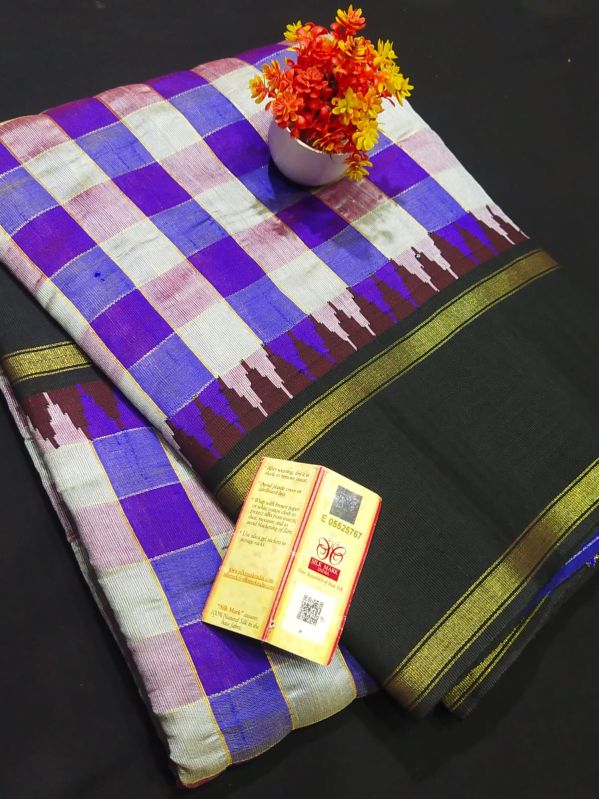 Plain Unstitched Designer Silk Sarees